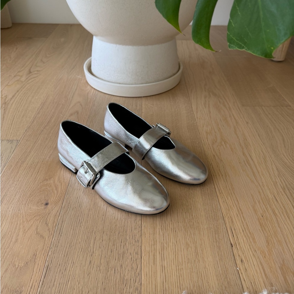 & Other Stories Silver Ballerina Flats